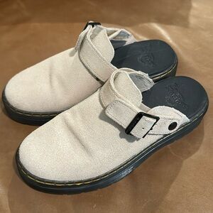 Dr. Martens Cream Mules with Black Soles